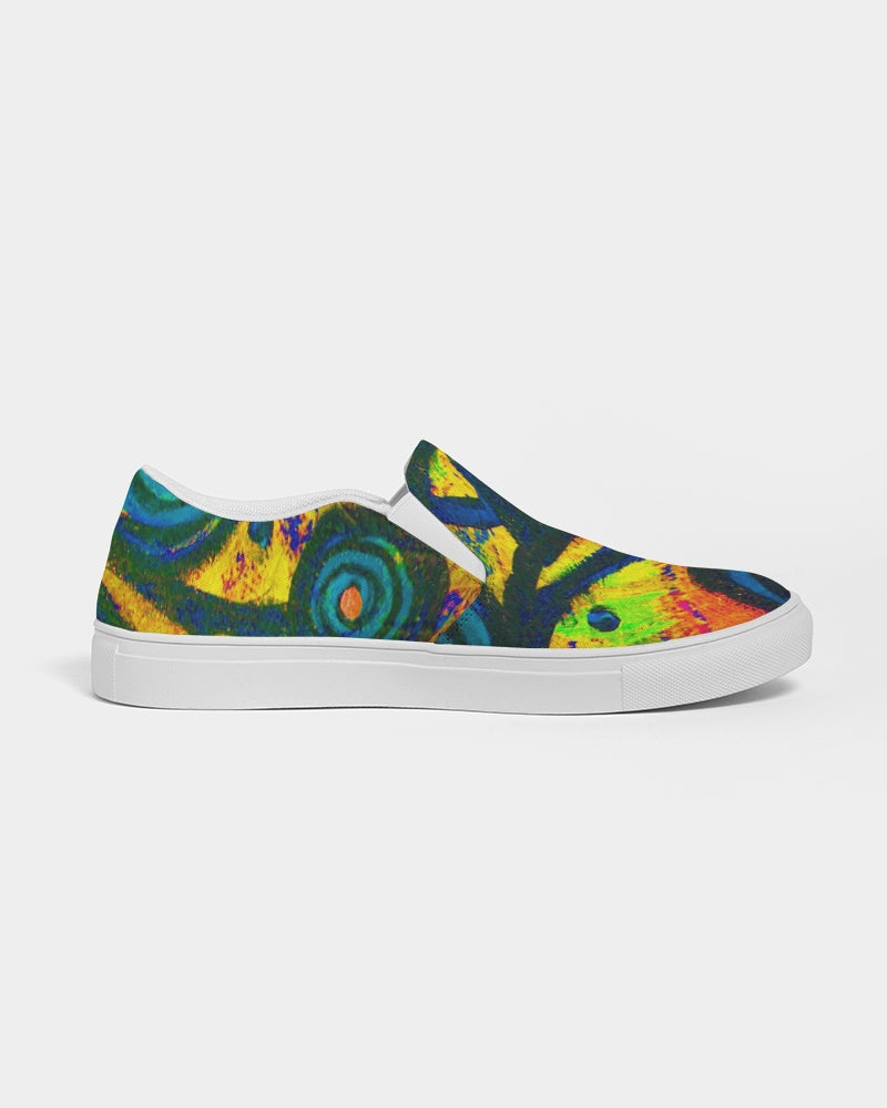 Stained Glass Frogs Sun Men's Slip-On Canvas Shoe