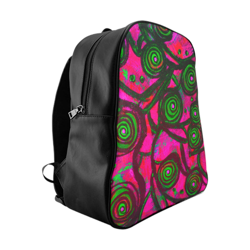 Stained Glass Frogs Pink School Backpack - Fridge Art Boutique