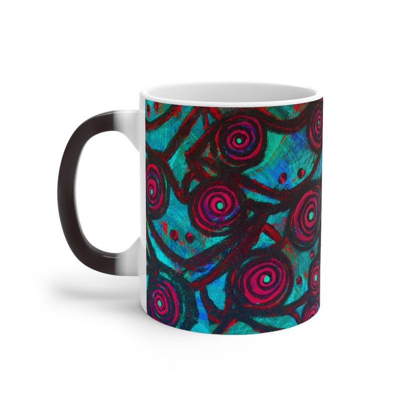 Stained Glass Frogs Cool Color Changing Mug