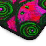 Stained Glass Frogs Pink Desk Mat