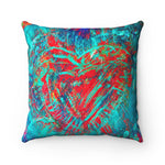 Meraki Fire Heart Square Pillow - Fridge Art Boutique