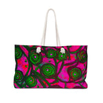 Stained Glass Frogs Pink Weekender Bag