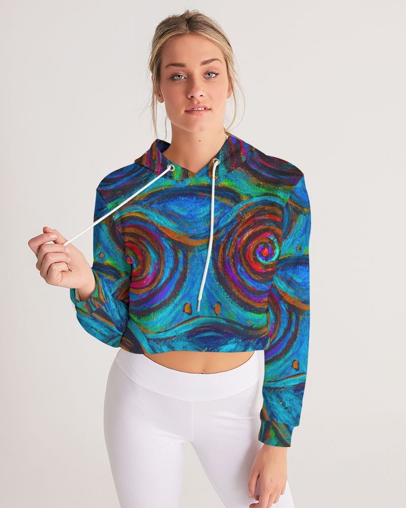 Hypnotic Frogs Women's Cropped Hoodie