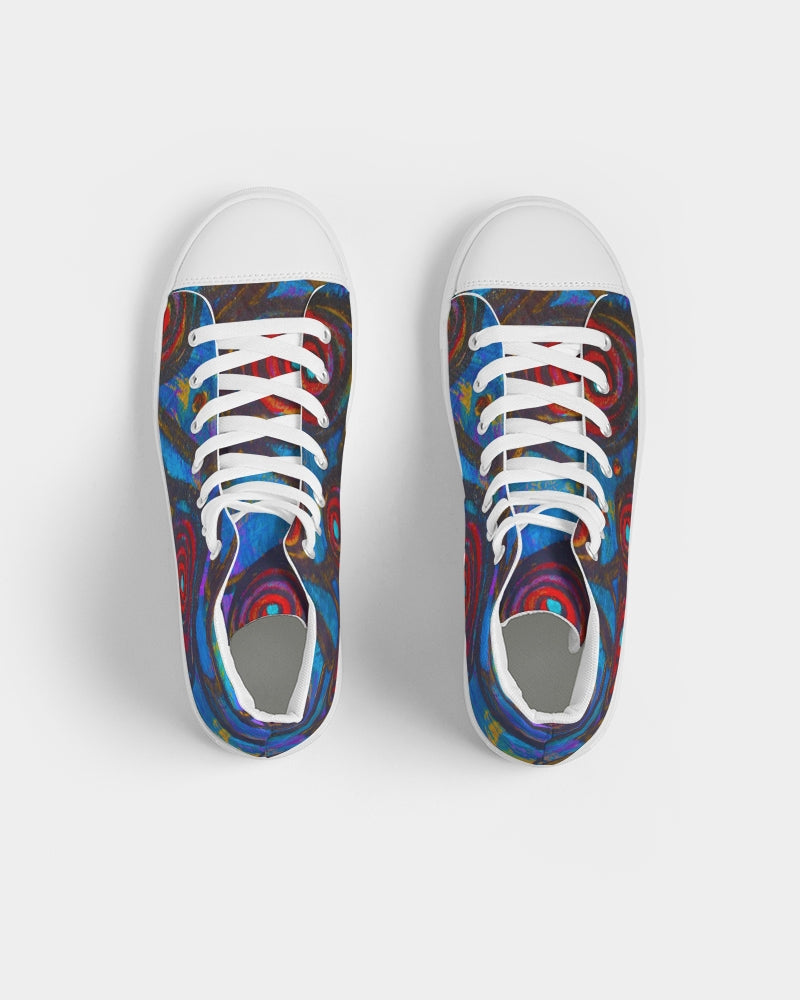 Stained Glass Frogs Men's Hightop Canvas Shoe