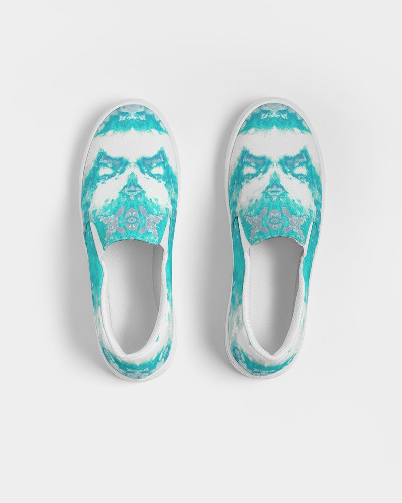 Pareidolia XOX Western Teal Women's Slip-On Canvas Shoe