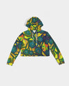 Stained Glass Frogs Sun Women's Cropped Hoodie