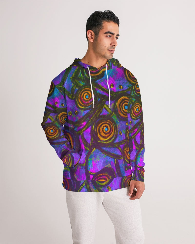Stained Glass Frogs Purple Men's Hoodie