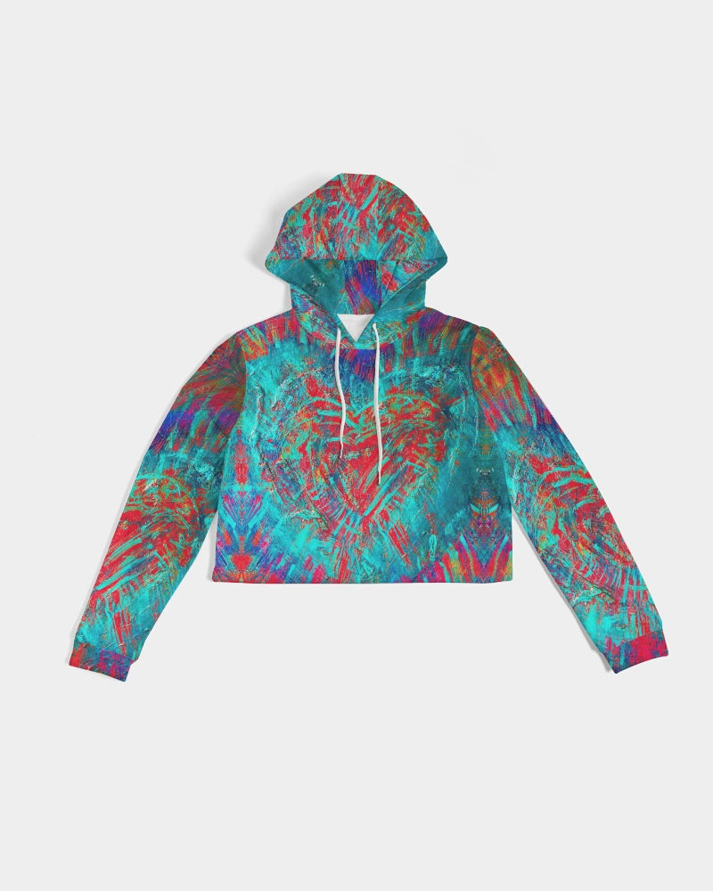 Meraki Fire Heart Women's Cropped Hoodie