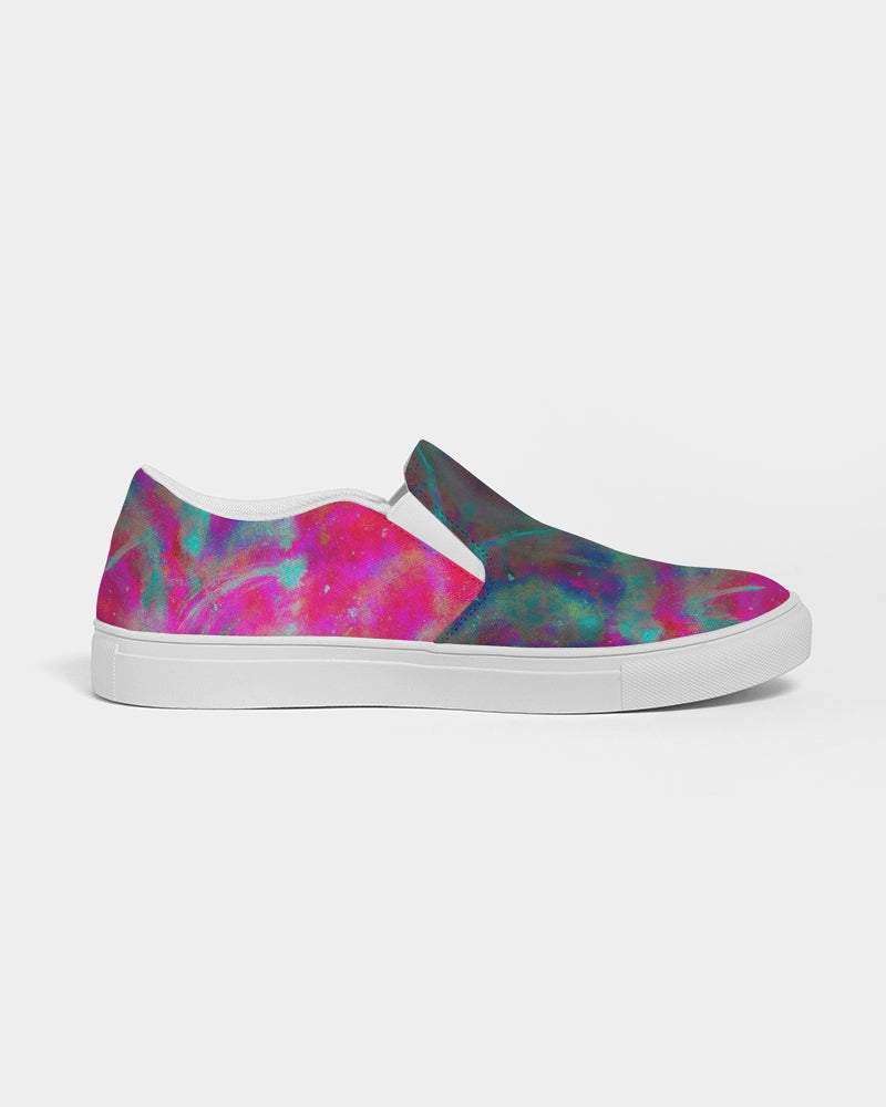 Two Wishes Pink Starburst Cosmos Men's Slip-On Canvas Shoe