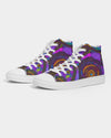 Stained Glass Frogs Purple Men's Hightop Canvas Shoe