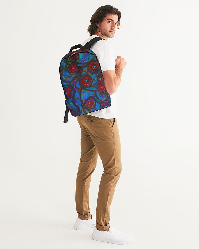 Stained Glass Frogs Large Backpack