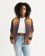 Two Wishes Sunburst Cosmos Women's Bomber Jacket