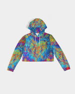 Meraki Rainbow Heart Women's Cropped Hoodie