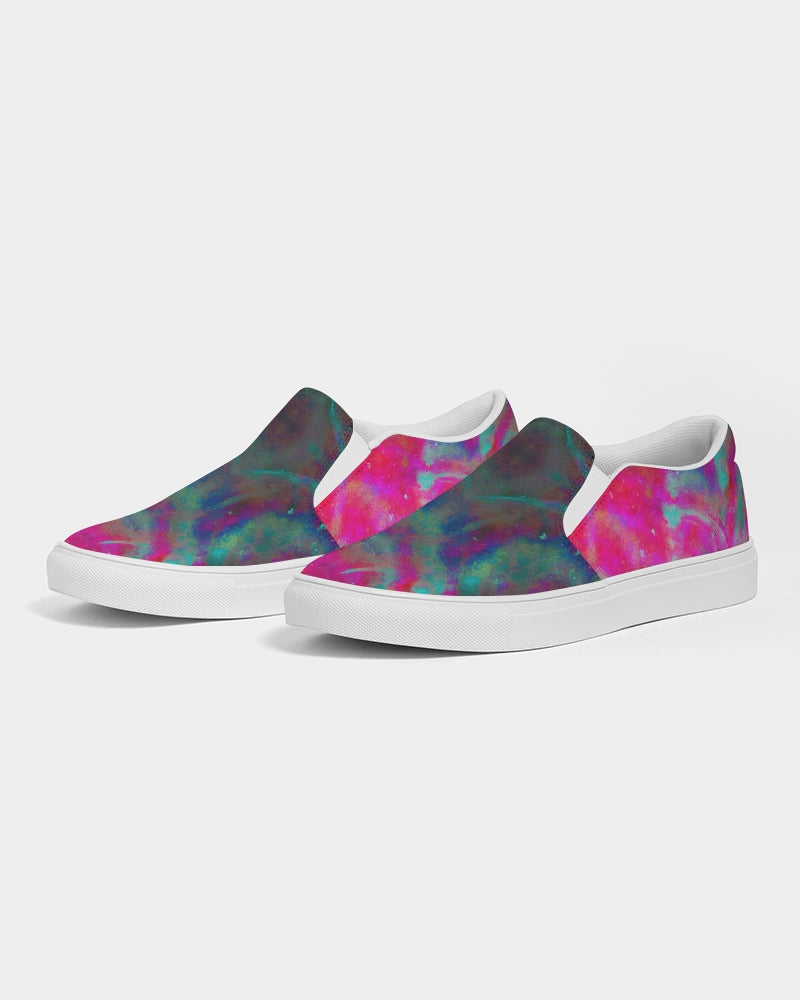 Two Wishes Pink Starburst Cosmos Men's Slip-On Canvas Shoe