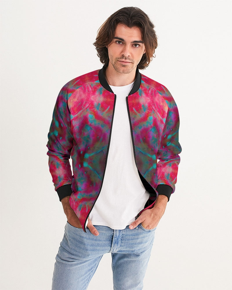 Two Wishes Red Planet Cosmos Men's Bomber Jacket