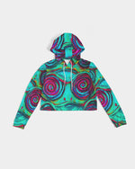 Hypnotic Frogs Cool Women's Cropped Hoodie