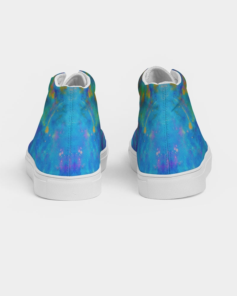 Two Wishes Green Nebula Cosmos Women's Hightop Canvas Shoe