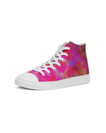 Two Wishes Pink Starburst Men's Hightop Canvas Shoe