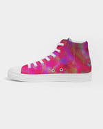 Two Wishes Pink Starburst Men's Hightop Canvas Shoe