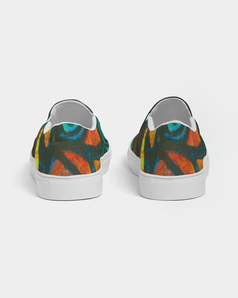 Stained Glass Frogs Sunset Women's Slip-On Canvas Shoe