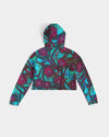 Stained Glass Frogs Cool Women's Cropped Hoodie