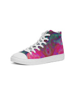 Two Wishes Pink Starburst Cosmos Men's Hightop Canvas Shoe