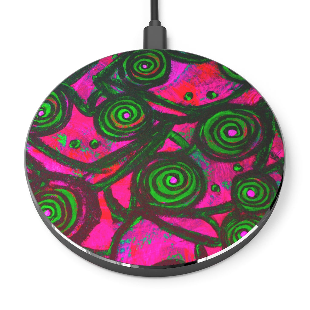 Stained Glass Frogs Pink Wireless Charger - Fridge Art Boutique