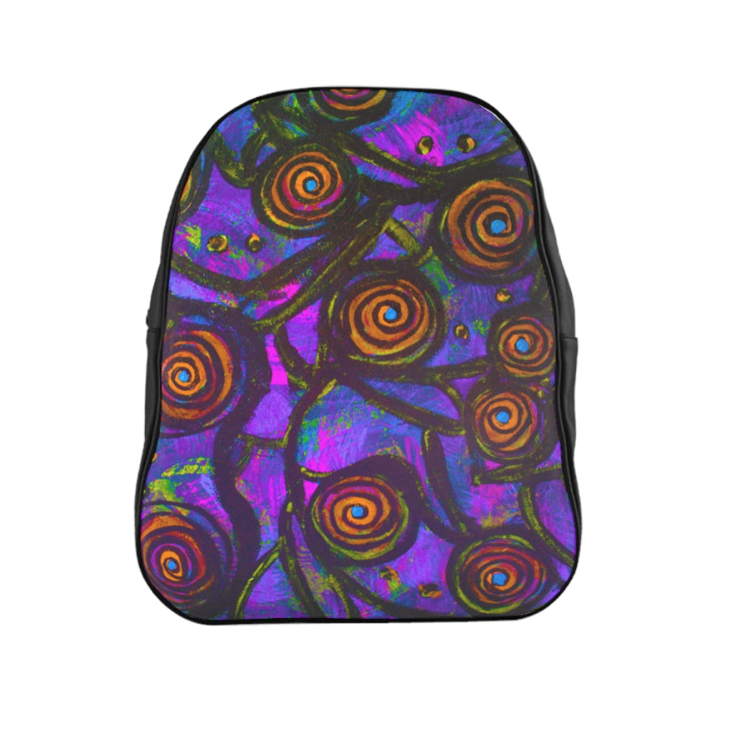 Stained Glass Frogs Purple School Backpack - Fridge Art Boutique