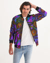 Stained Glass Frogs Purple Men's Bomber Jacket
