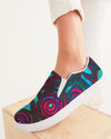 Stained Glass Frogs Cool Women's Slip-On Canvas Shoe