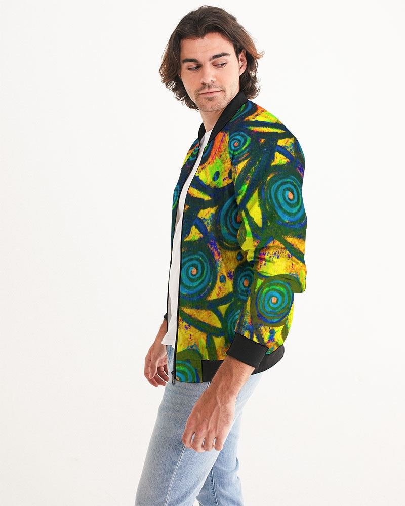 Stained Glass Frogs Sun Men's Bomber Jacket