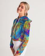 Meraki Rainbow Heart Women's Cropped Hoodie