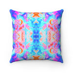 Pareidolia Neon Cloud City Square Pillow