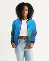 Two Wishes Green Nebula Women's Bomber Jacket