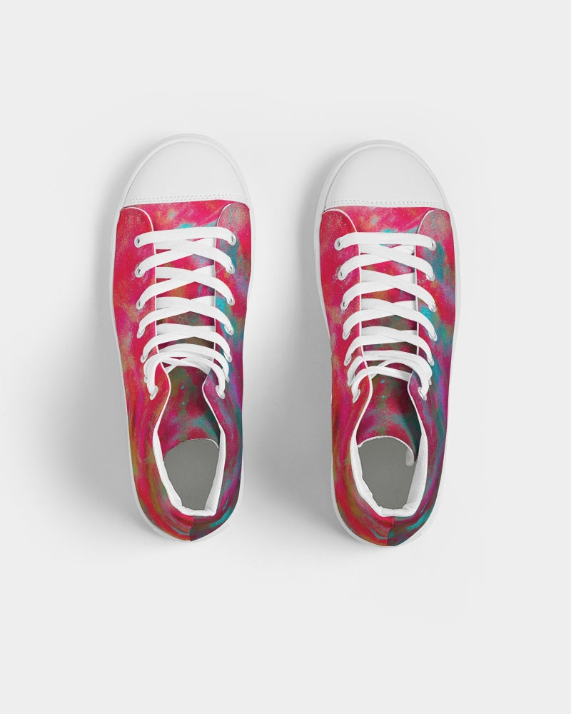Two Wishes Red Planet Women's Hightop Canvas Shoe
