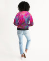 Two Wishes Pink Starburst Women's Bomber Jacket