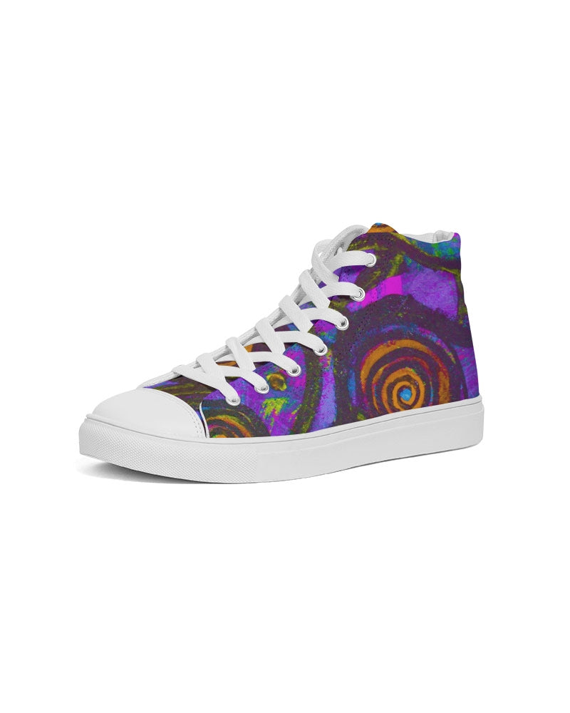 Stained Glass Frogs Purple Women's Hightop Canvas Shoe