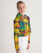 Hypnotic Frogs Sun Women's Cropped Hoodie