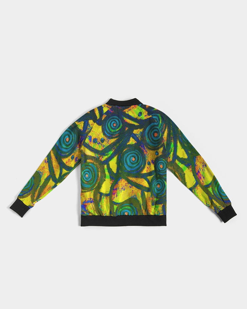 Stained Glass Frogs Sun Women's Bomber Jacket