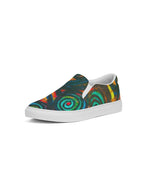 Stained Glass Frogs Sunset Men's Slip-On Canvas Shoe