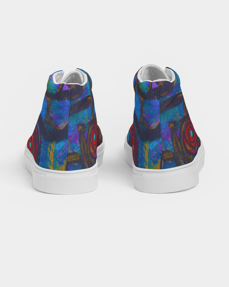 Stained Glass Frogs Men's Hightop Canvas Shoe