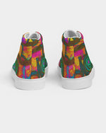 Stained Glass Frogs Rum Punch Men's Hightop Canvas Shoe