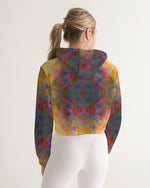 Two Wishes Sunburst Cosmos Women's Cropped Hoodie