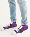 Stained Glass Frogs Purple Men's Hightop Canvas Shoe