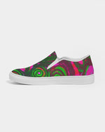 Stained Glass Frogs Pink Women's Slip-On Canvas Shoe