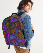 Stained Glass Frogs Purple Large Backpack