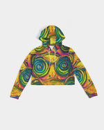 Hypnotic Frogs Sun Women's Cropped Hoodie