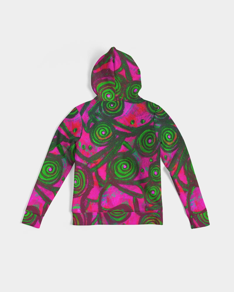 Stained Glass Frogs Pink Women's Hoodie