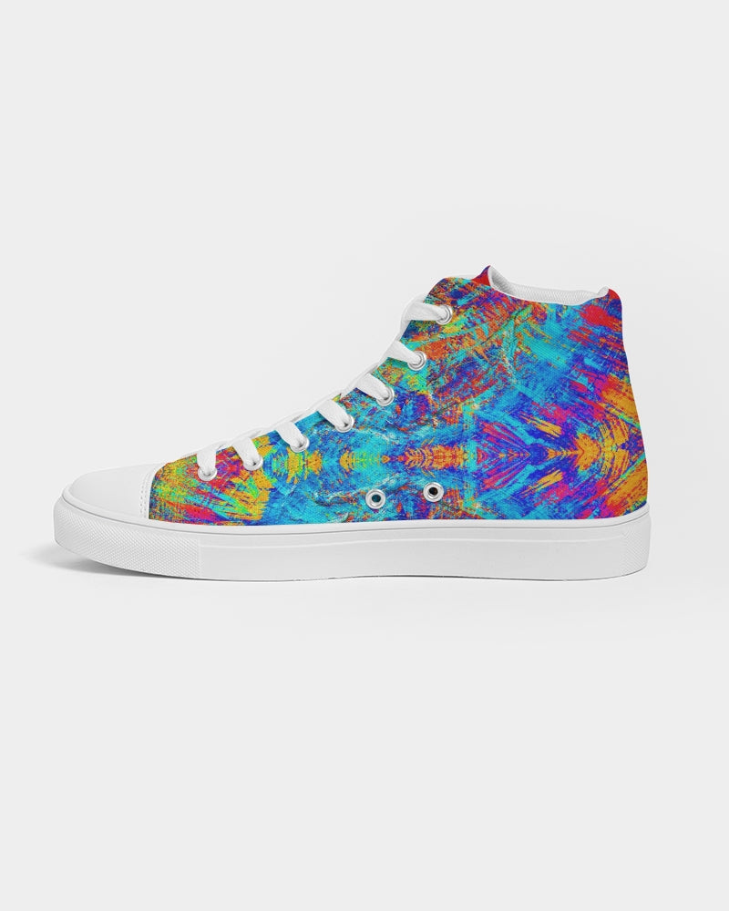 Meraki Rainbow Heart Women's Hightop Canvas Shoe