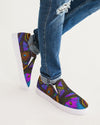 Stained Glass Frogs Purple Men's Slip-On Canvas Shoe